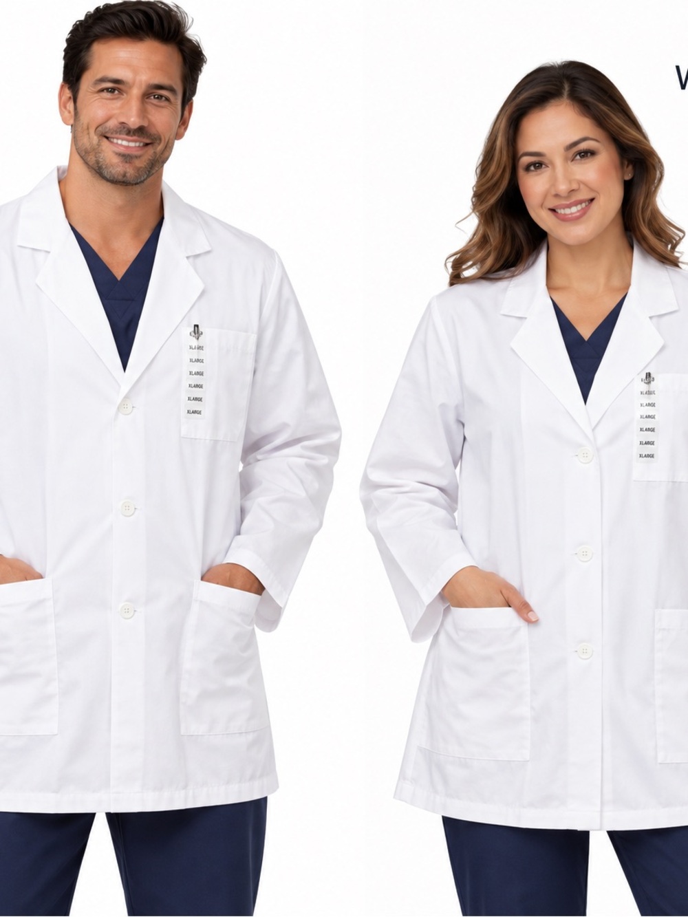 Men's and women’s White Medical Lab Coat - Classic Professional Jacket